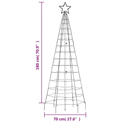LED-kerstboom met spikes 220 LEDs kleurrijk 180 cm