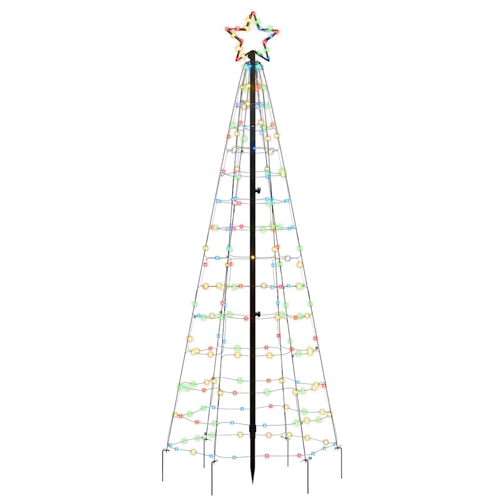 LED-kerstboom met spikes 220 LEDs kleurrijk 180 cm