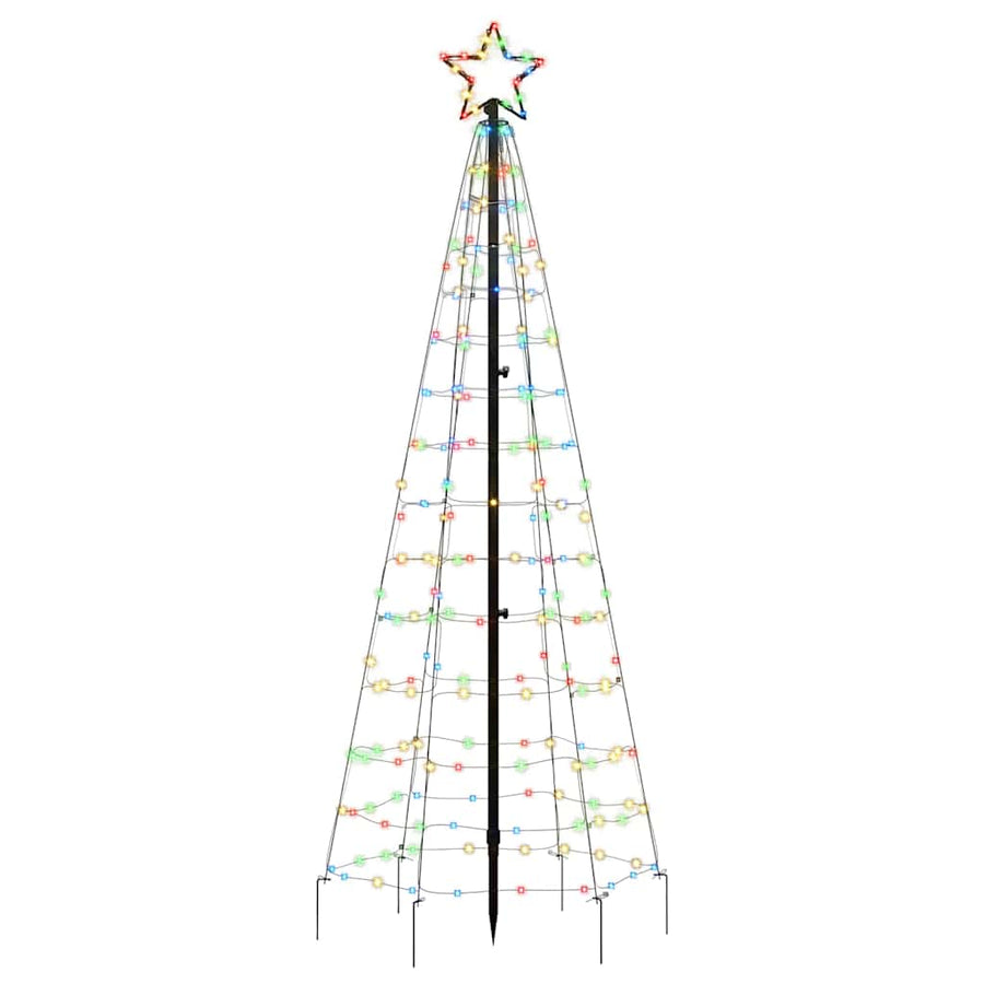 LED-kerstboom met spikes 220 LEDs kleurrijk 180 cm