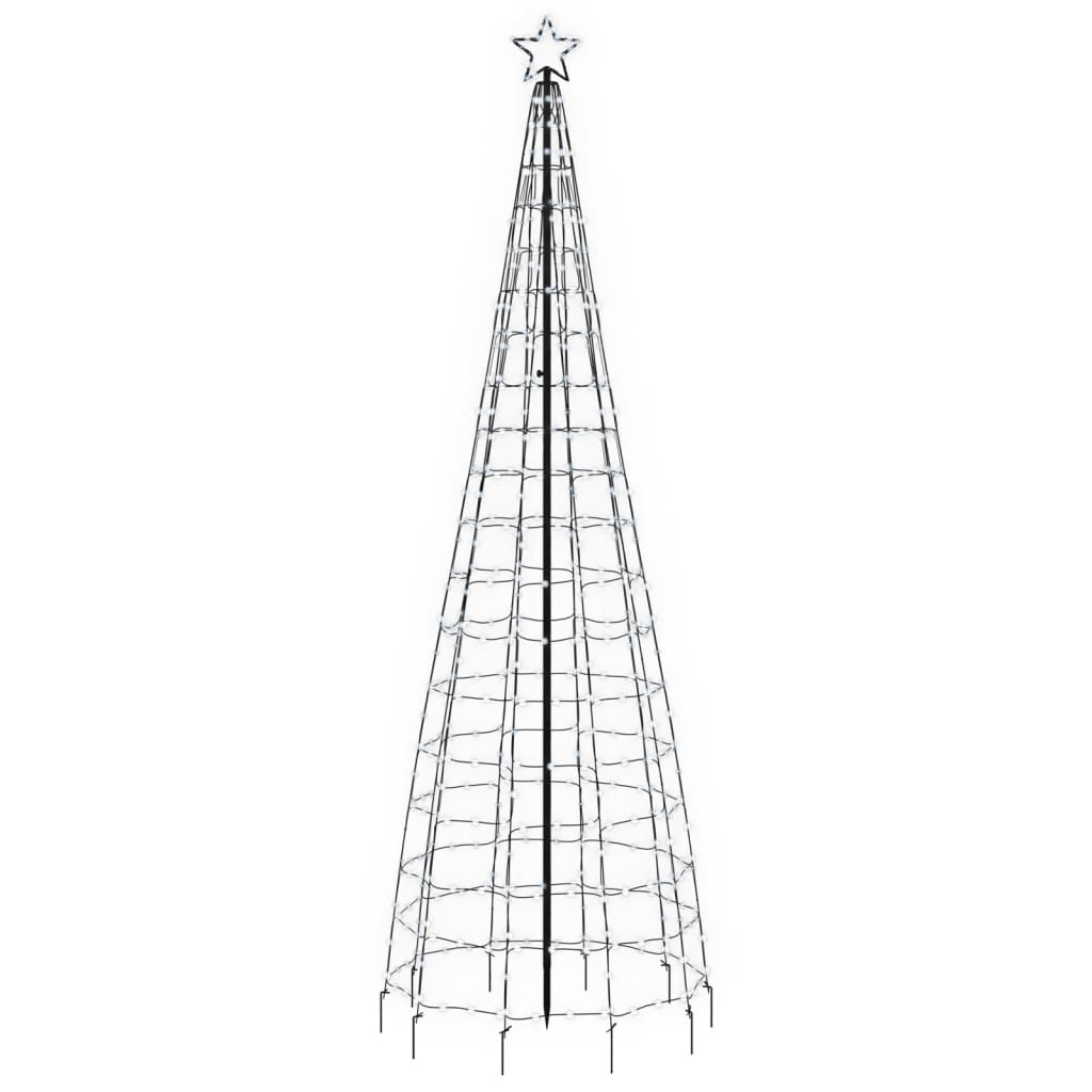 LED-kerstboom met spikes 570 LEDs koud wit 300 cm