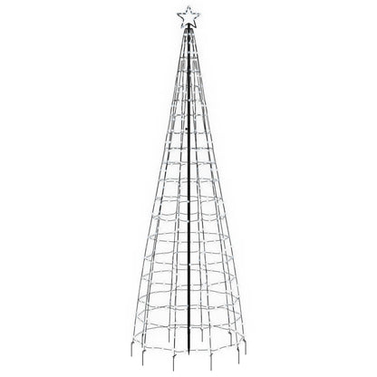 LED-kerstboom met spikes 570 LEDs koud wit 300 cm