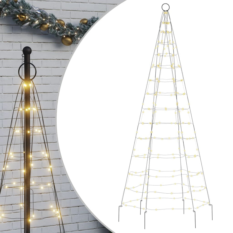 Lichtkegel Aan Vlaggenmast 180 Cm 200 Led's Warmwit