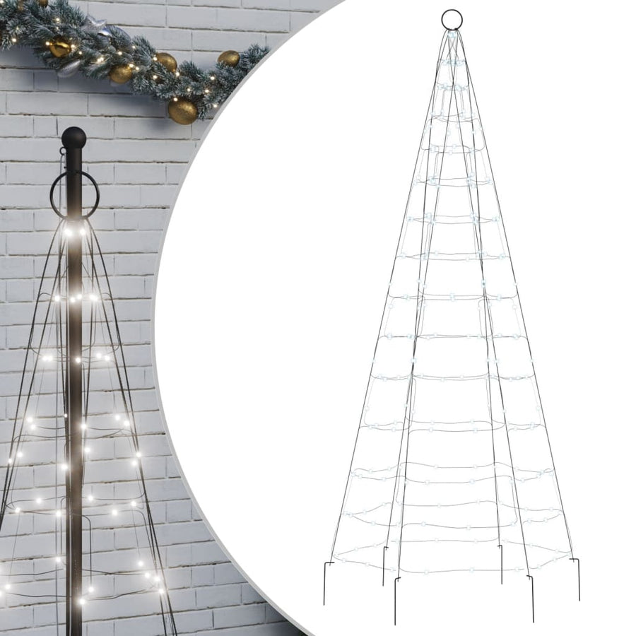 Lichtkegel Aan Vlaggenmast 200 Koudwitte Led's 180 Cm