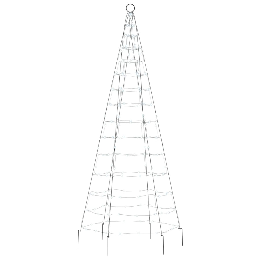 Lichtkegel Aan Vlaggenmast 200 Koudwitte Led's 180 Cm