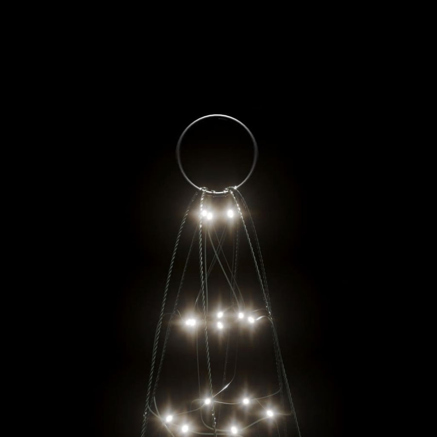 Lichtkegel Aan Vlaggenmast 200 Koudwitte Led's 180 Cm