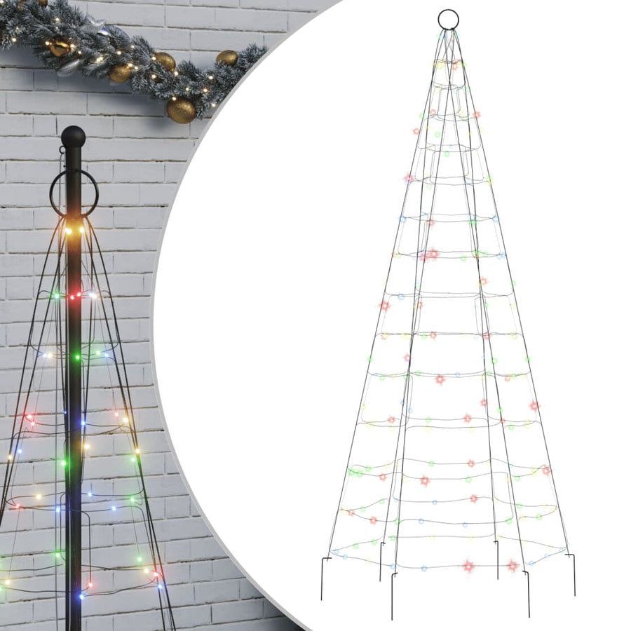 Lichtkegel Aan Vlaggenmast 200 Meerkleurige Led's 180 Cm