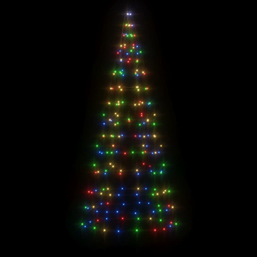 Lichtkegel Aan Vlaggenmast 200 Meerkleurige Led's 180 Cm