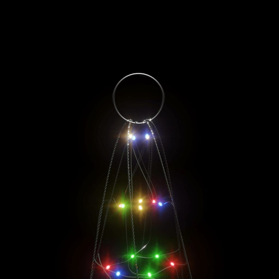 Lichtkegel Aan Vlaggenmast 200 Meerkleurige Led's 180 Cm