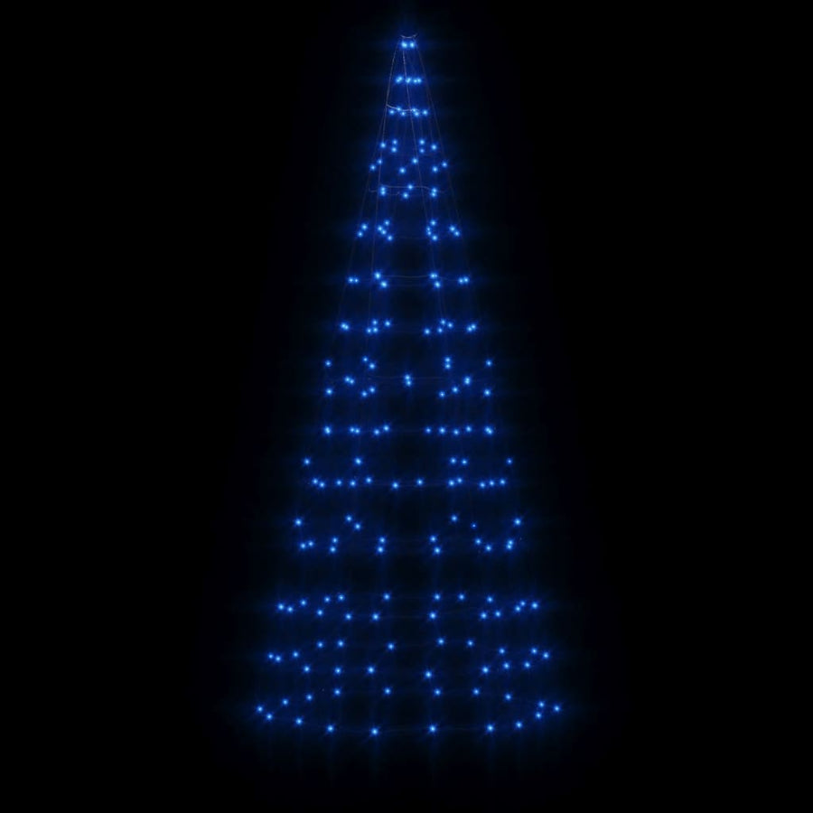 Lichtkegel Aan Vlaggenmast 200 Blauwe Led's 180 Cm