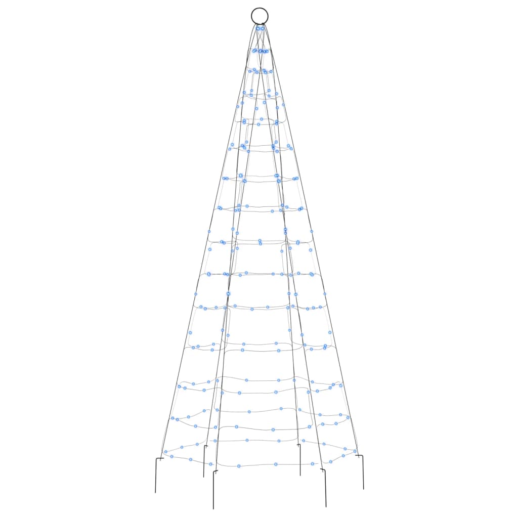 Lichtkegel Aan Vlaggenmast 200 Blauwe Led's 180 Cm