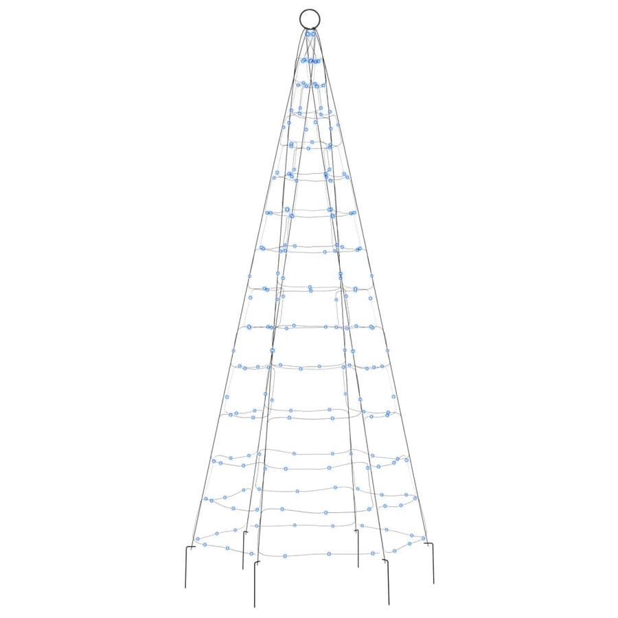 Lichtkegel Aan Vlaggenmast 200 Blauwe Led's 180 Cm