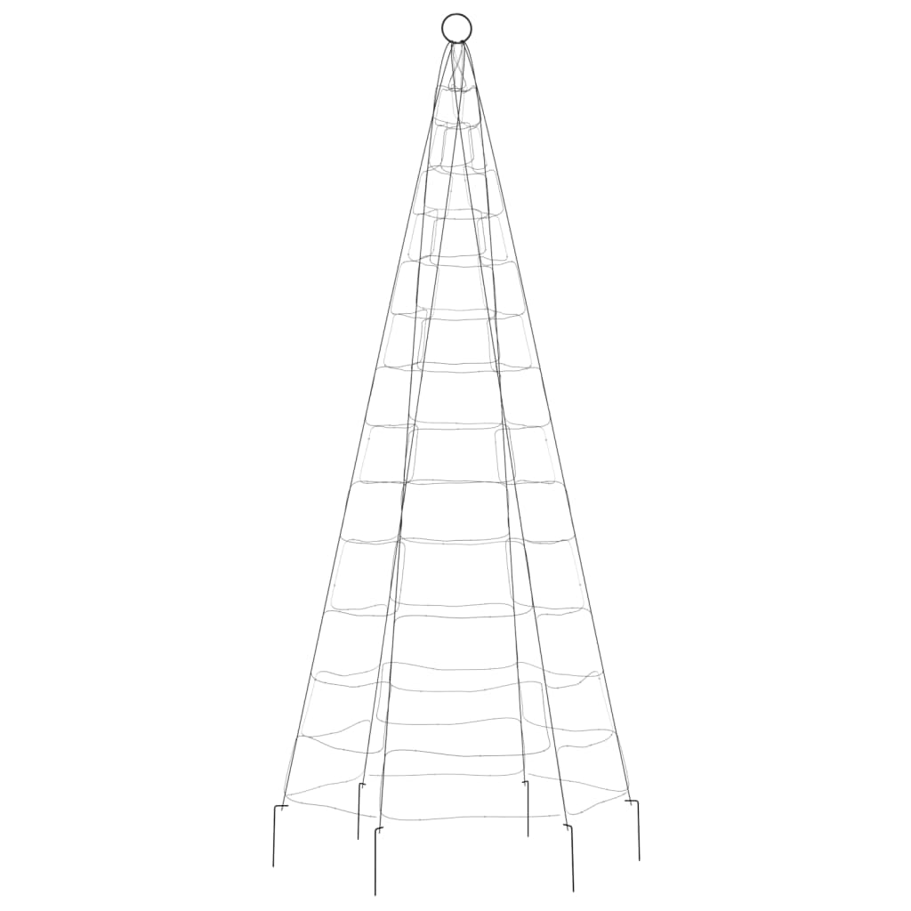 Lichtkegel Aan Vlaggenmast 200 Blauwe Led's 180 Cm