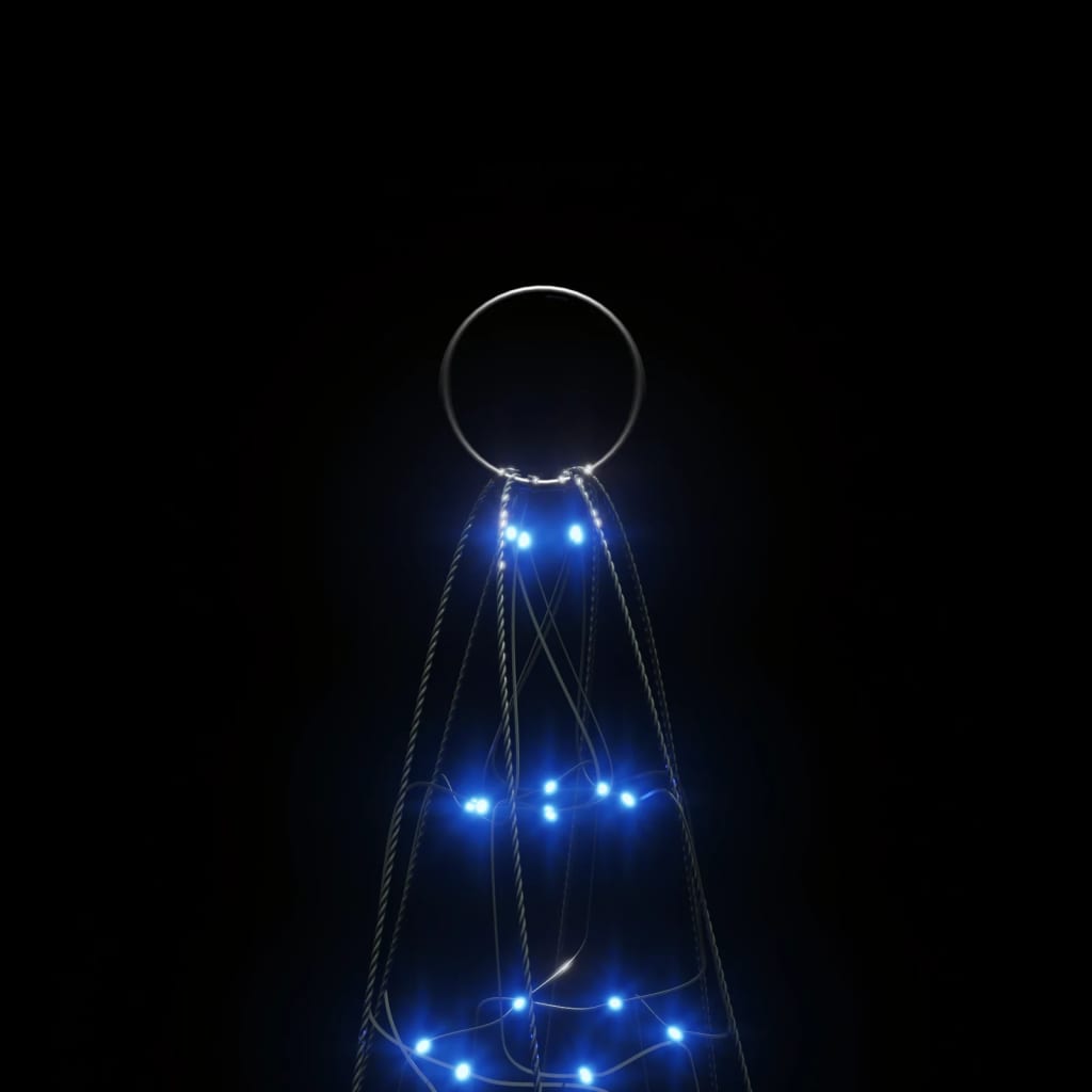Lichtkegel Aan Vlaggenmast 200 Blauwe Led's 180 Cm