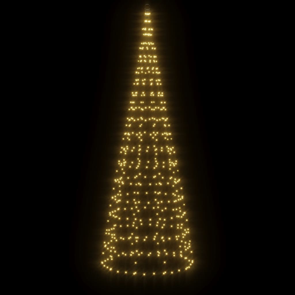 Lichtkegel Aan Vlaggenmast 550 Te Led's 300 cm Warmwit