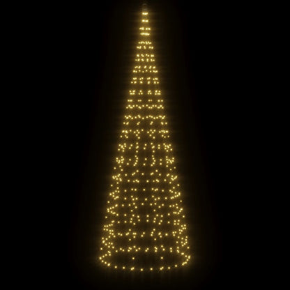 Lichtkegel Aan Vlaggenmast 550 Te Led's 300 cm Warmwit