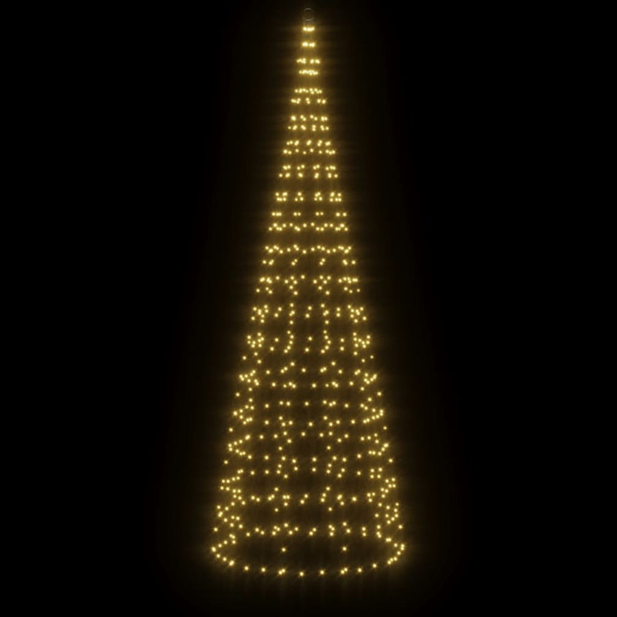 Lichtkegel Aan Vlaggenmast 550 Te Led's 300 cm Warmwit