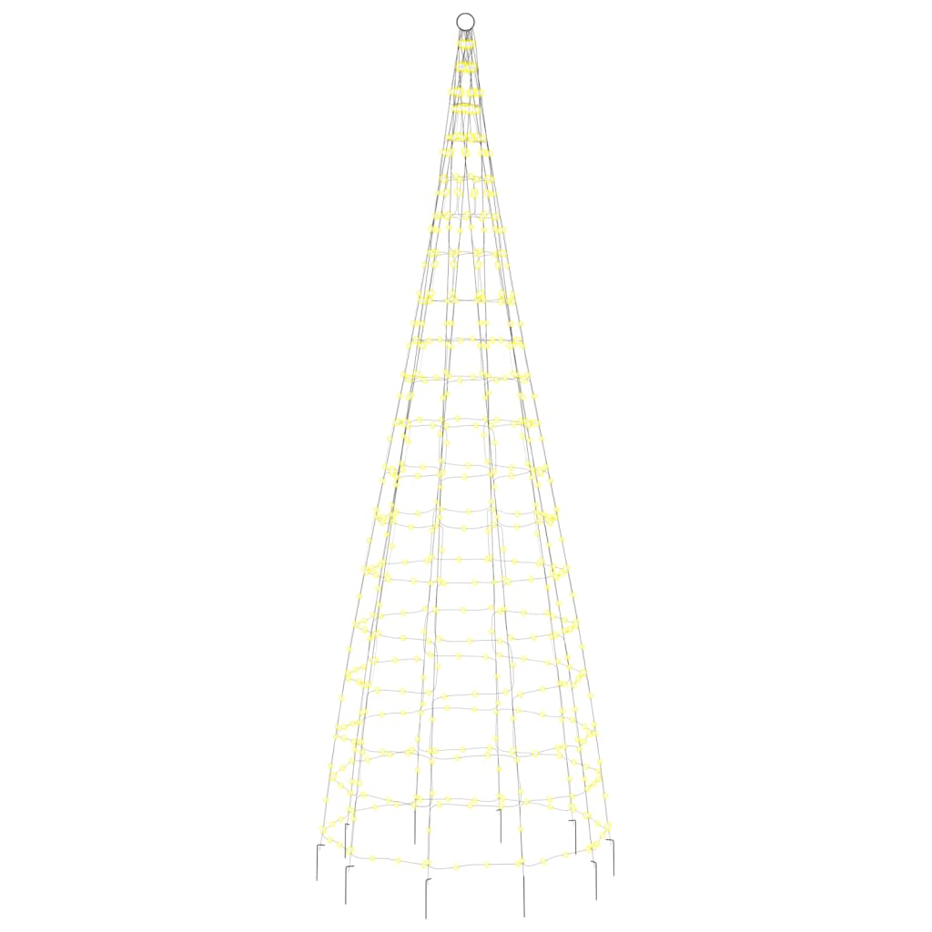 Lichtkegel Aan Vlaggenmast 550 Te Led's 300 cm Warmwit
