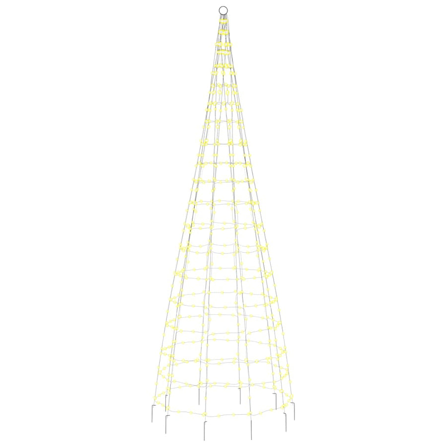 Lichtkegel Aan Vlaggenmast 550 Te Led's 300 cm Warmwit