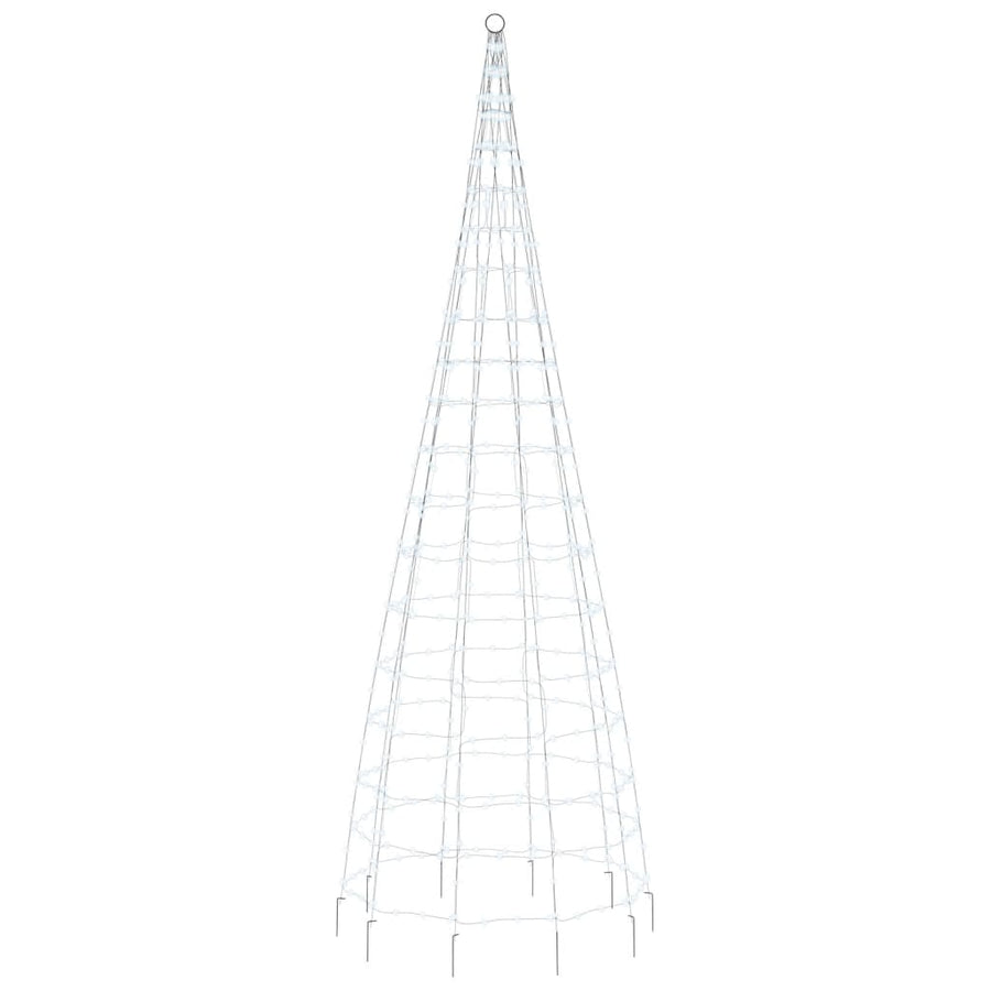 Lichtkegel Aan Vlaggenmast 550 Koudwitte Led's 300 Cm