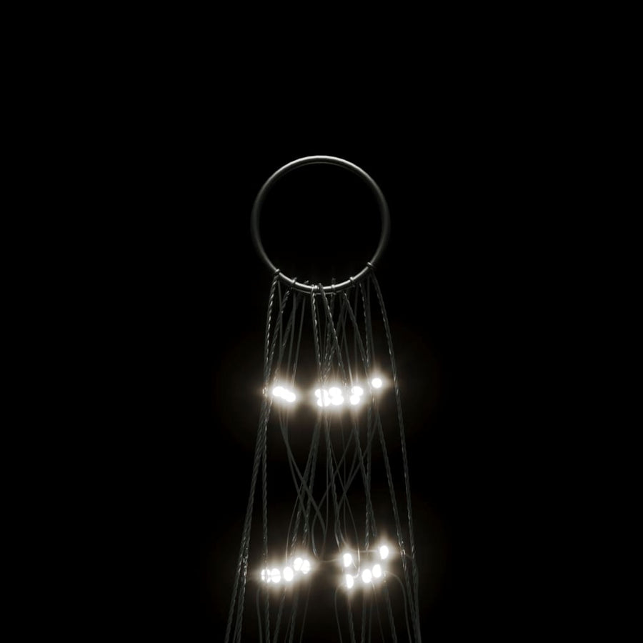 Lichtkegel Aan Vlaggenmast 550 Koudwitte Led's 300 Cm