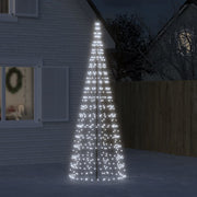 LED kerstboom vlaggenmast 300 cm koud wit 550 LEDs