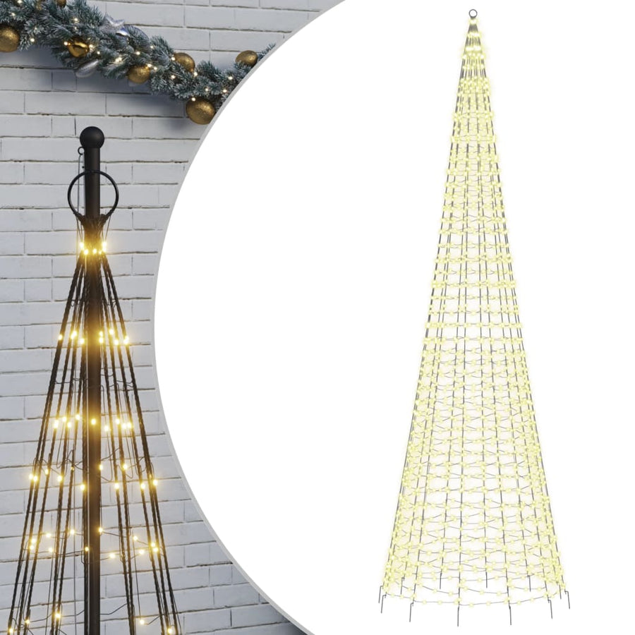 Lichtkegel Aan Vlaggenmast 1534 Warmwitte Led's 500 Cm