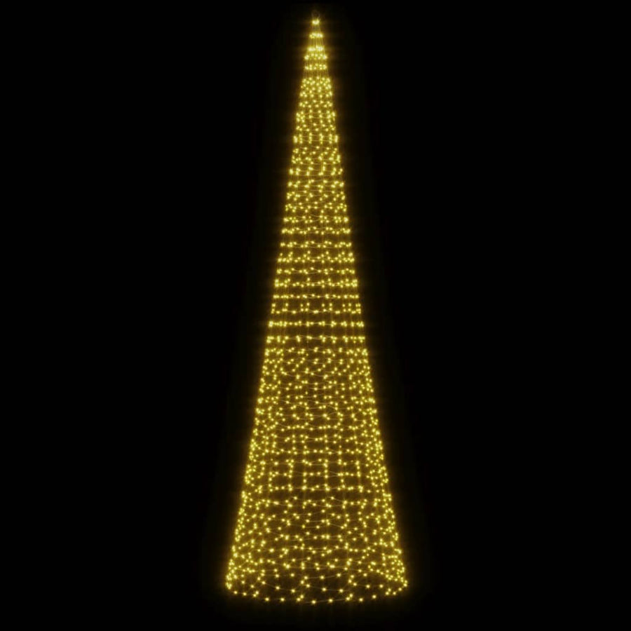 Lichtkegel Aan Vlaggenmast 1534 Warmwitte Led's 500 Cm