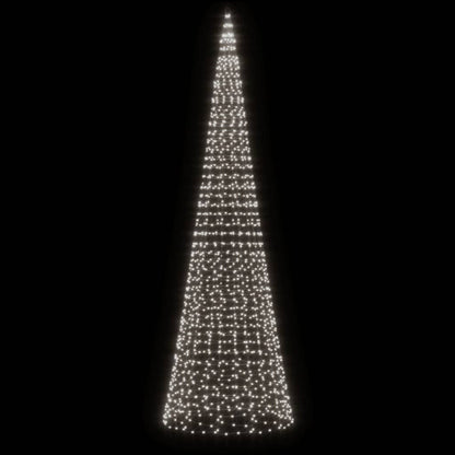 Led-Kerstboom Aan Vlaggenmast 1534 Leds Koud Wit 500 cm Koudwit