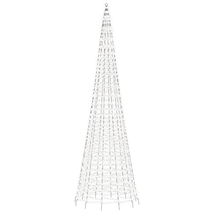 Led-Kerstboom Aan Vlaggenmast 1534 Leds Koud Wit 500 cm Koudwit