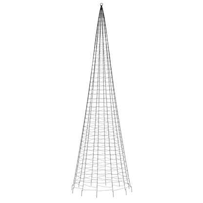 Led-Kerstboom Aan Vlaggenmast 1534 Leds Koud Wit 500 cm Koudwit