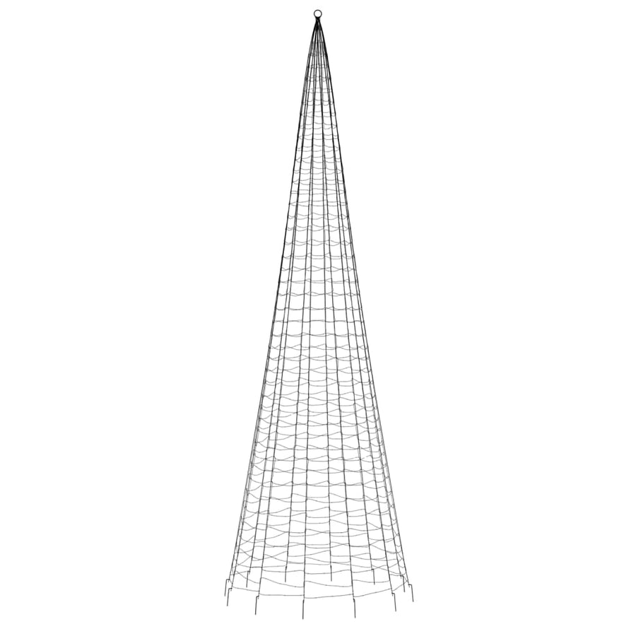 Led-Kerstboom Aan Vlaggenmast 1534 Leds Koud Wit 500 cm Koudwit