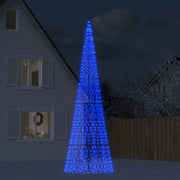 LED kerstboom vlaggenmast 500 cm blauw 1534 LEDs
