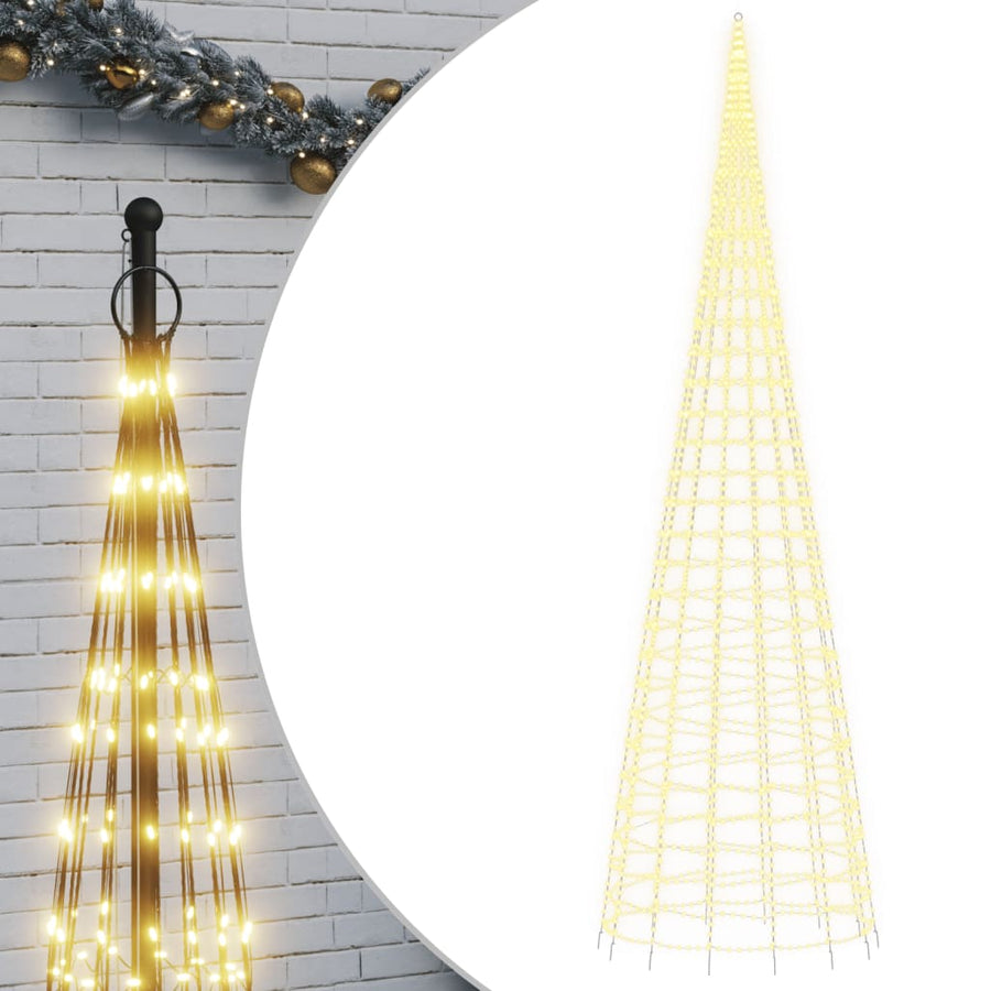 Led-Kerstboom Aan Vlaggenmast 3000 Leds Warm Wit 800 cm Warmwit