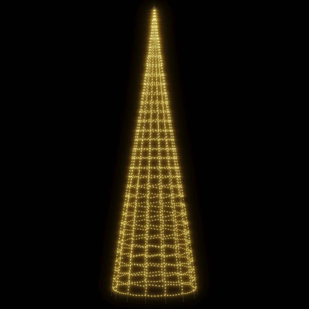 Led-Kerstboom Aan Vlaggenmast 3000 Leds Warm Wit 800 cm Warmwit