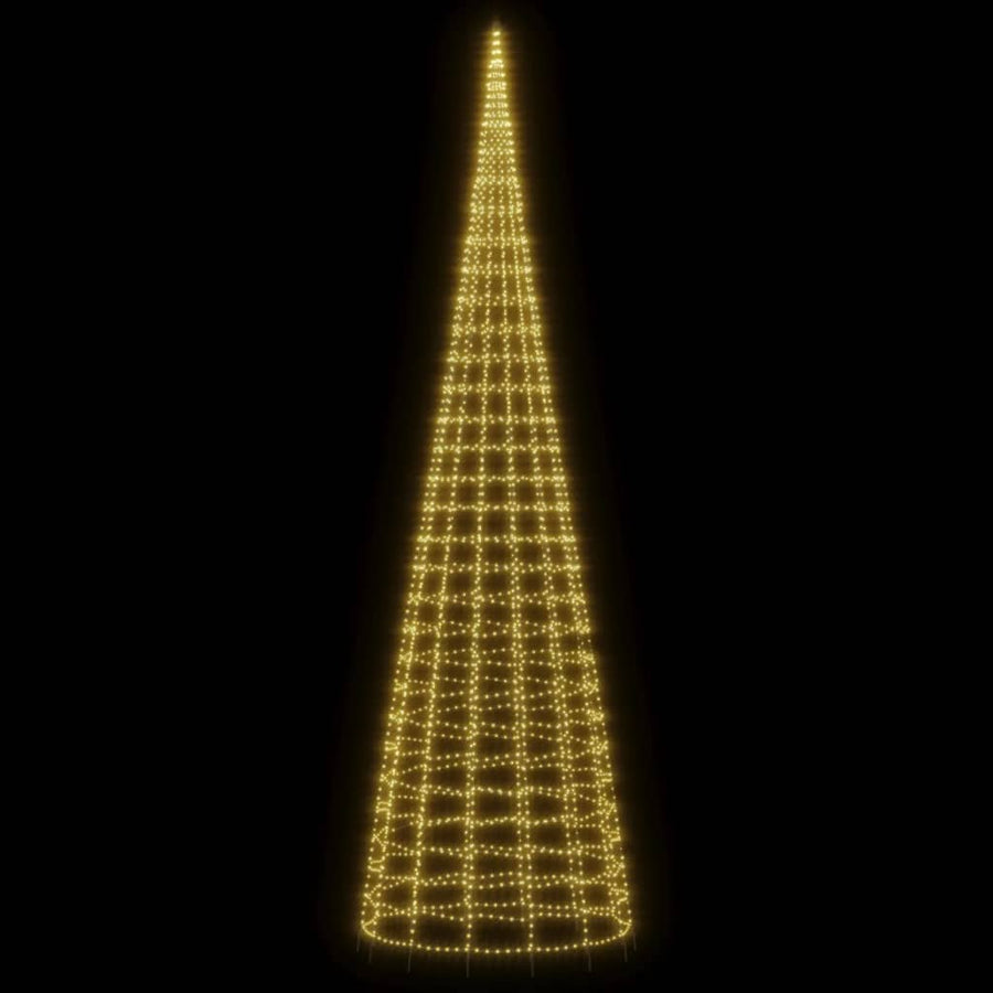 Led-Kerstboom Aan Vlaggenmast 3000 Leds Warm Wit 800 cm Warmwit