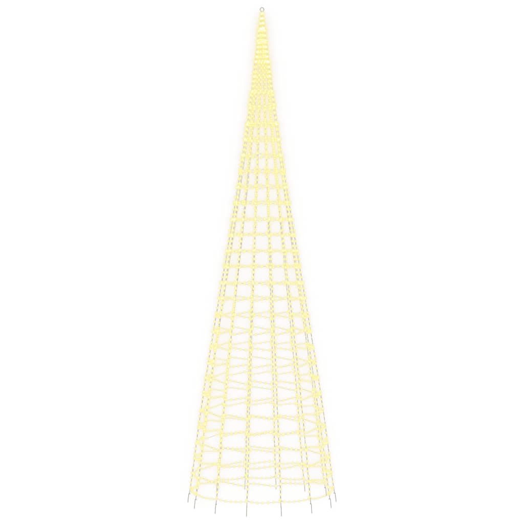 Led-Kerstboom Aan Vlaggenmast 3000 Leds Warm Wit 800 cm Warmwit