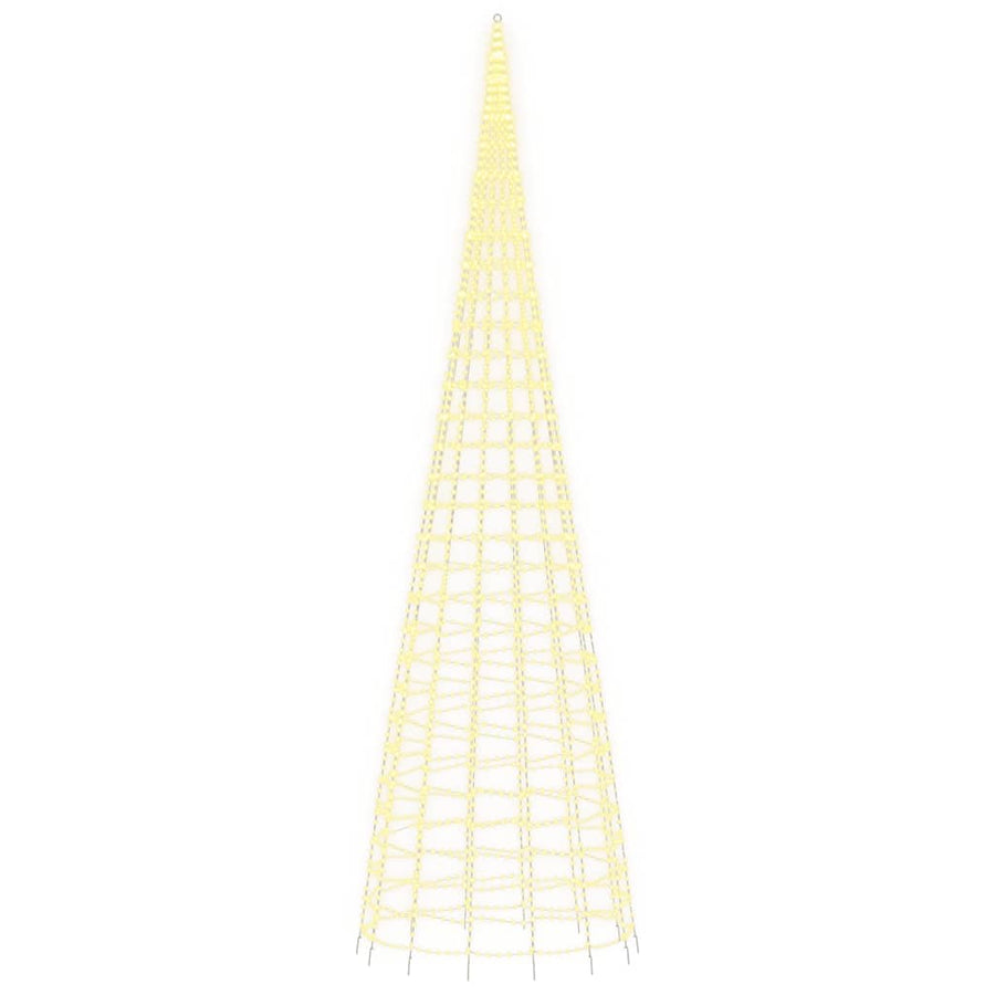 Led-Kerstboom Aan Vlaggenmast 3000 Leds Warm Wit 800 cm Warmwit
