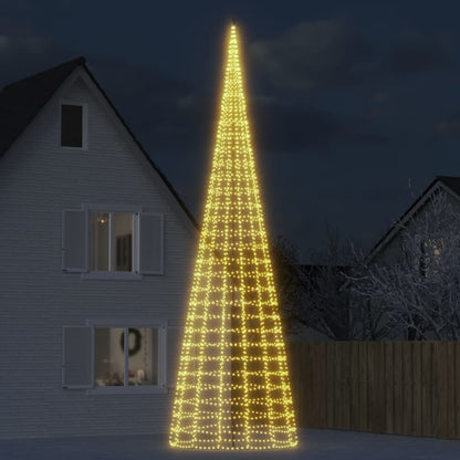 Led-Kerstboom Aan Vlaggenmast 3000 Leds Warm Wit 800 cm Warmwit