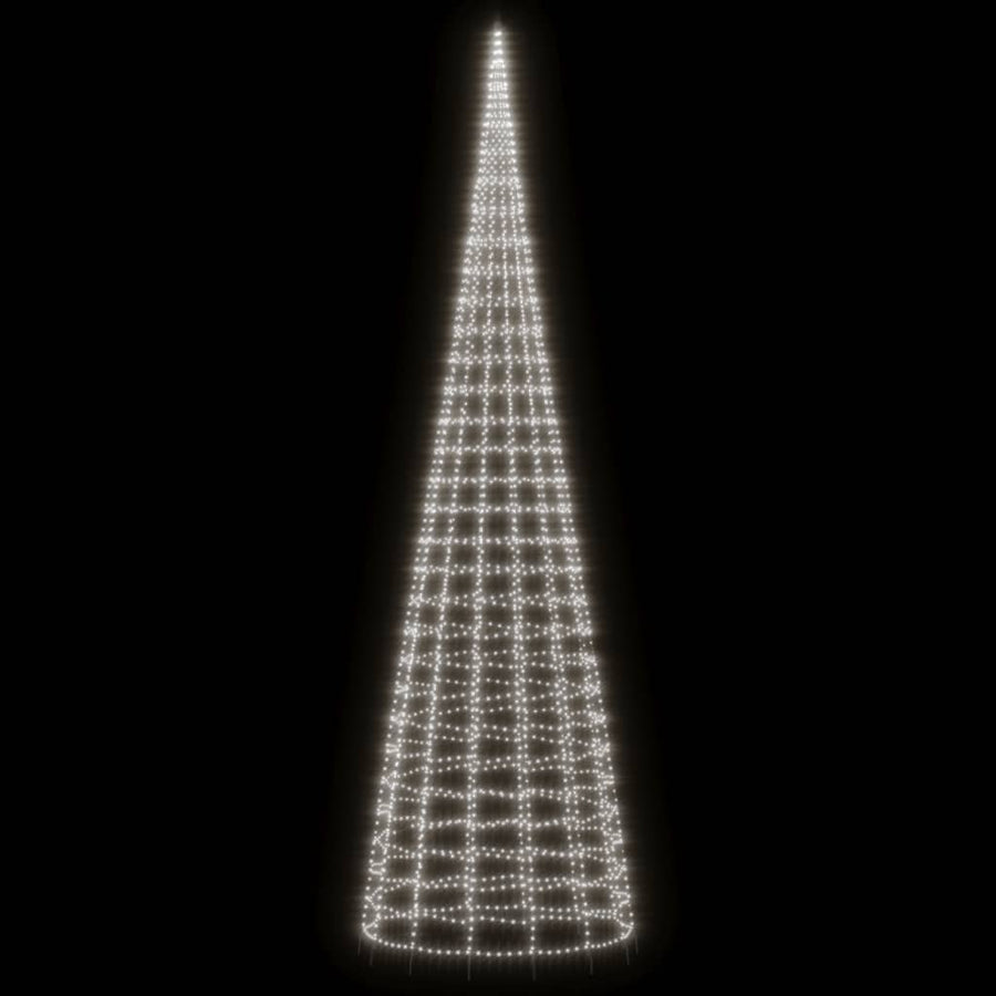 Lichtkegel Aan Vlaggenmast 3000 Koudwitte Led's 800 Cm