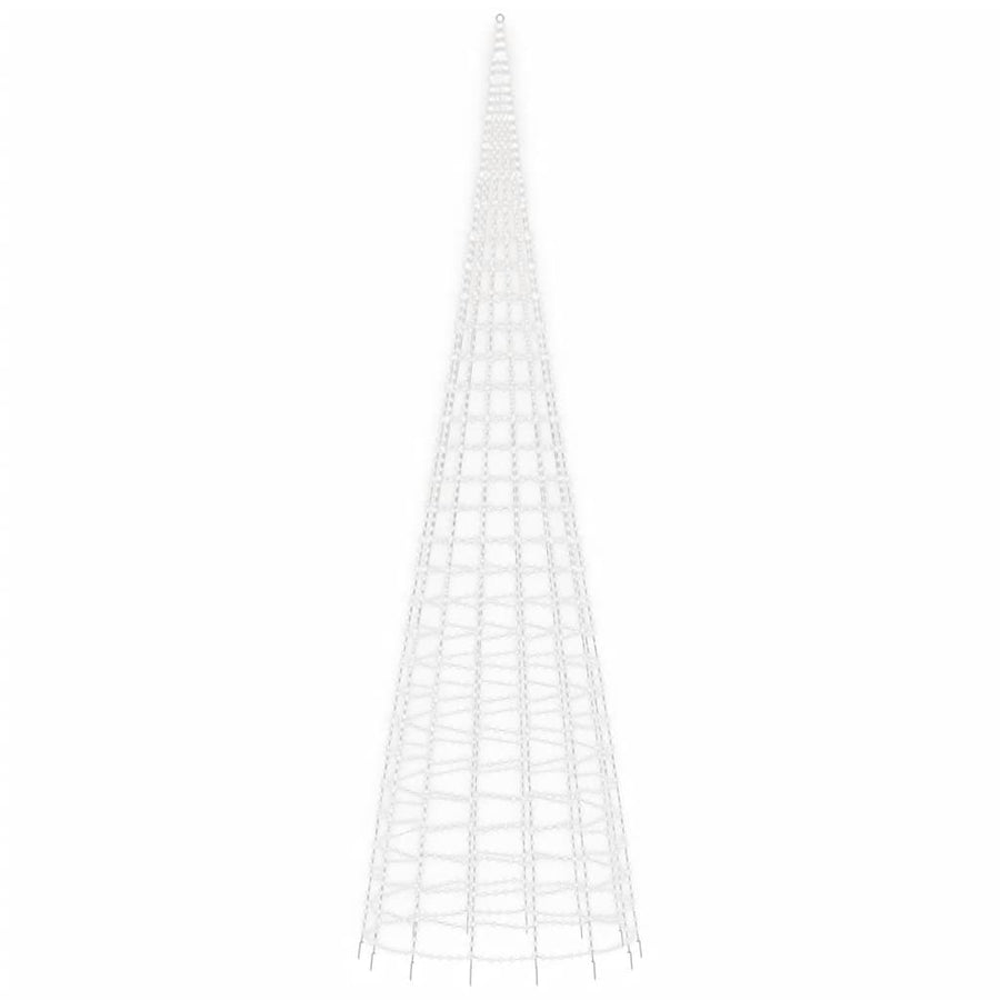 Lichtkegel Aan Vlaggenmast 3000 Koudwitte Led's 800 Cm