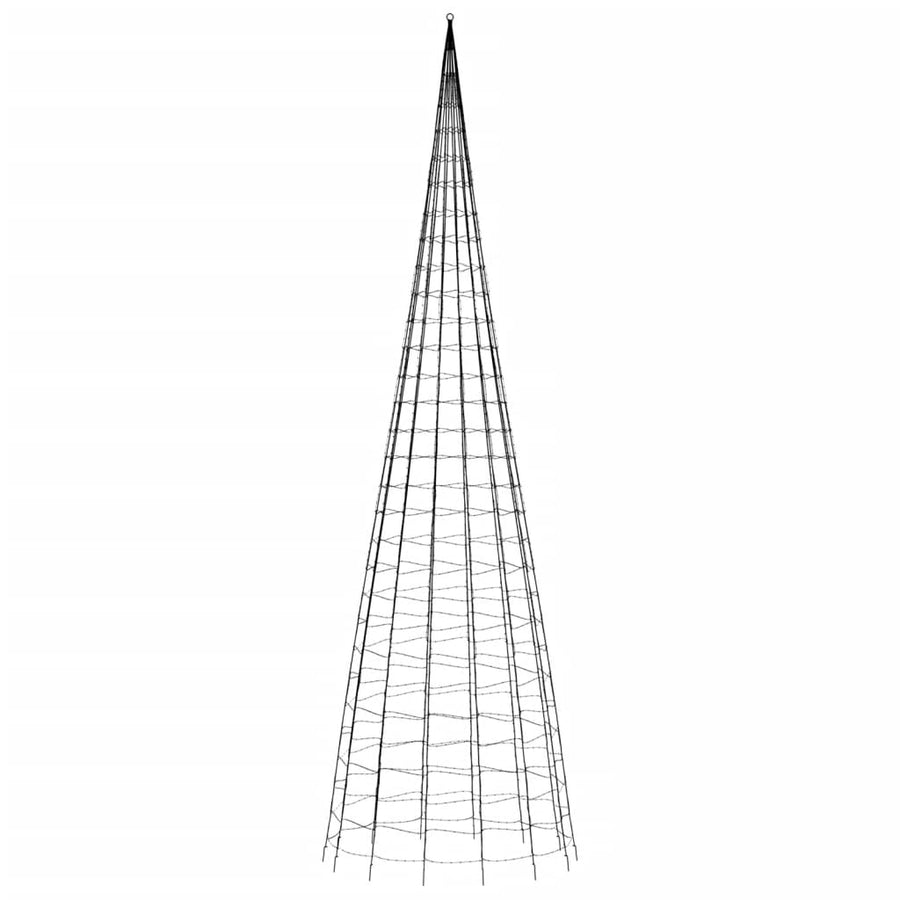 Lichtkegel Aan Vlaggenmast 3000 Koudwitte Led's 800 Cm