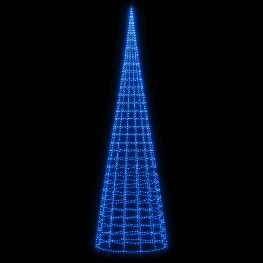 Lichtkegel Aan Vlaggenmast 3000 Blauwe Led's 800 Cm