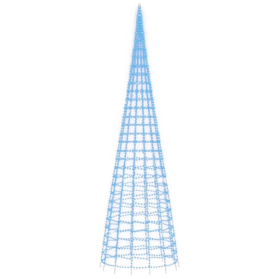Lichtkegel Aan Vlaggenmast 3000 Blauwe Led's 800 Cm