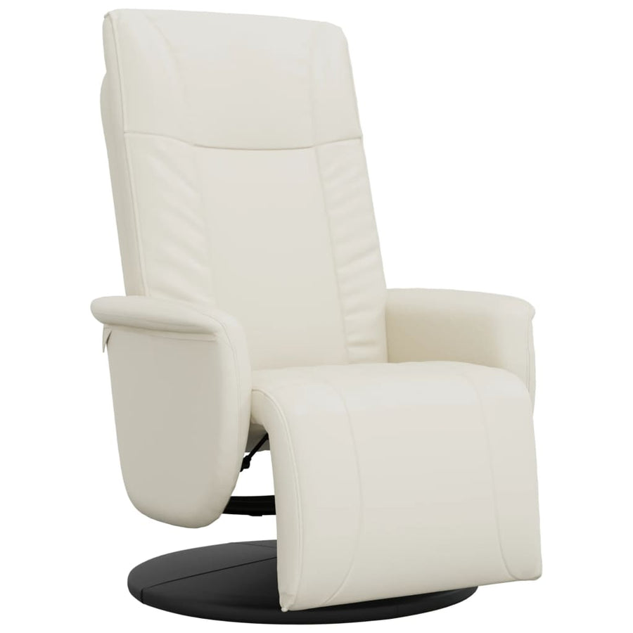 Fauteuil Verstelbaar Met Voetensteun Kunstleer Kleurig Crème