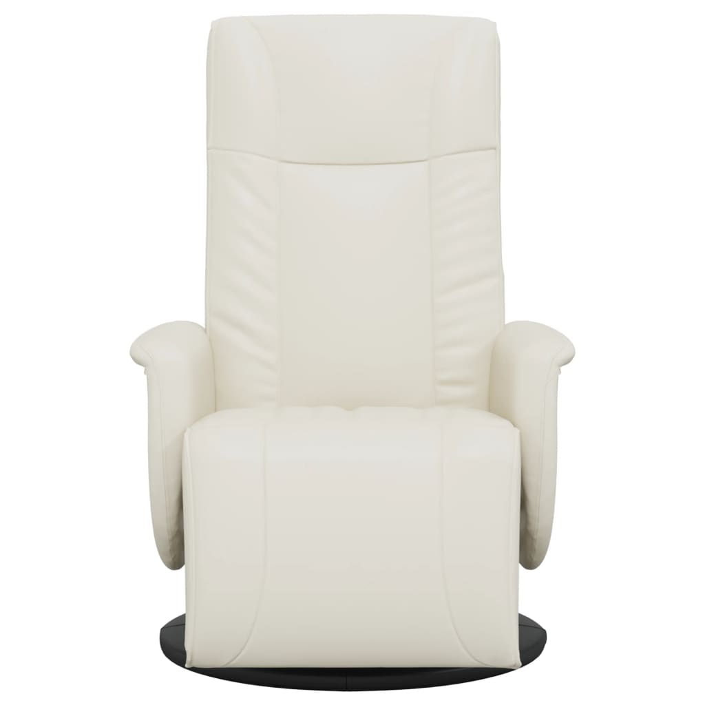 Fauteuil Verstelbaar Met Voetensteun Kunstleer Kleurig Crème