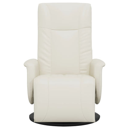 Fauteuil Verstelbaar Met Voetensteun Kunstleer Kleurig Crème