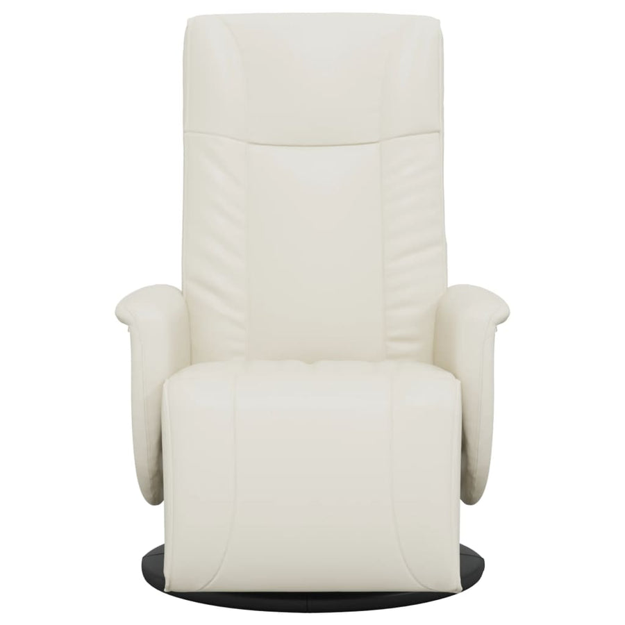 Fauteuil Verstelbaar Met Voetensteun Kunstleer Kleurig Crème