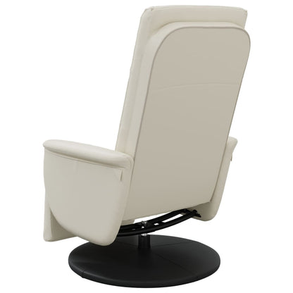 Fauteuil Verstelbaar Met Voetensteun Kunstleer Kleurig Crème