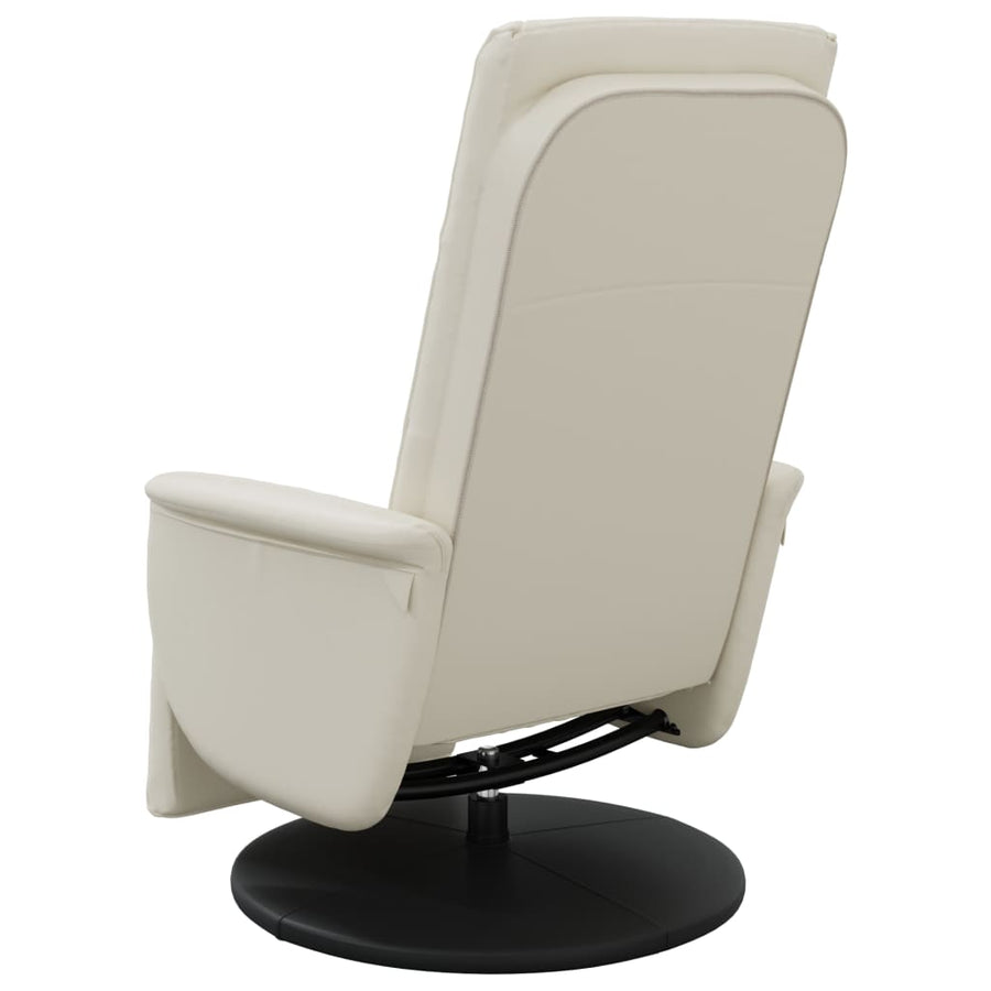 Fauteuil Verstelbaar Met Voetensteun Kunstleer Kleurig Crème