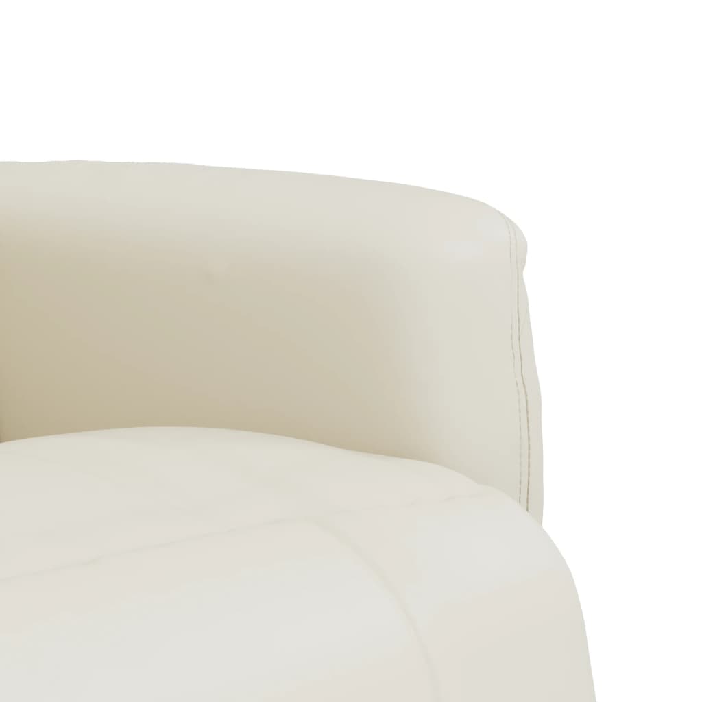 Fauteuil Verstelbaar Met Voetensteun Kunstleer Kleurig Crème
